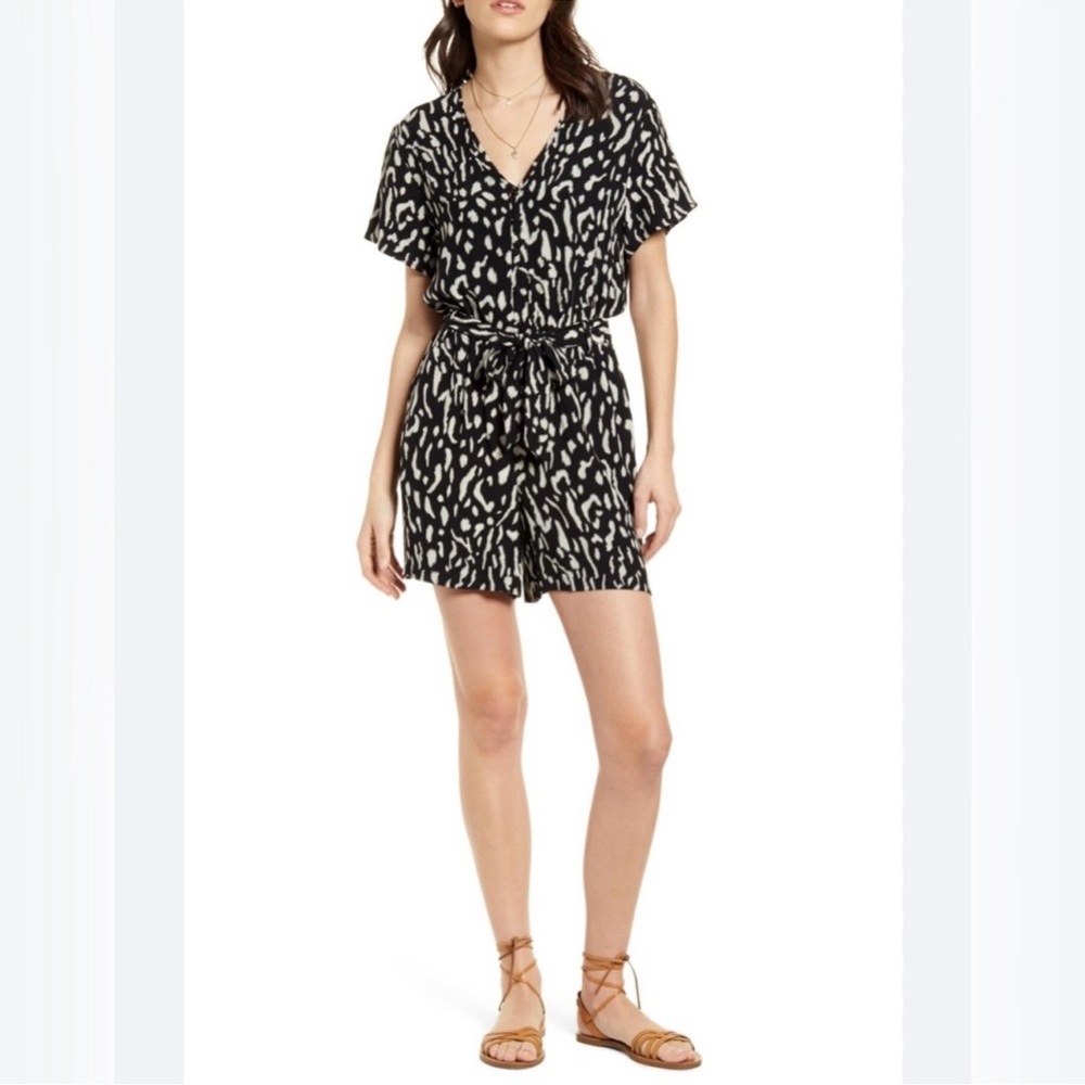 Rails Sophia Romper Black Print Size Small